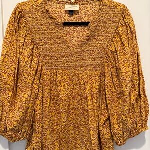 Universal Thread Mustard Floral Blouse